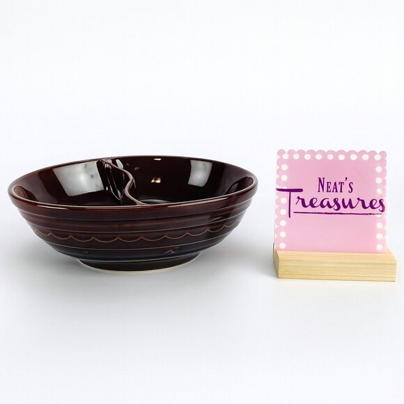 Vintage Marcrest DAISY DOT MCR2 Stoneware Oven Proof Divided Serving Bowl USA - Picture 1 of 9